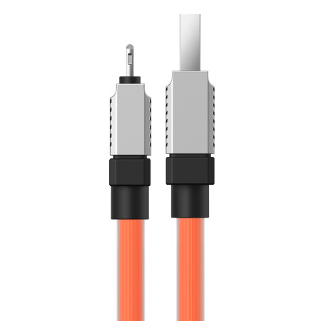 Cablu de Date USB la Lightning Incarcare rapida, 2.4A, 2m Baseus CoolPlay Series, Orange