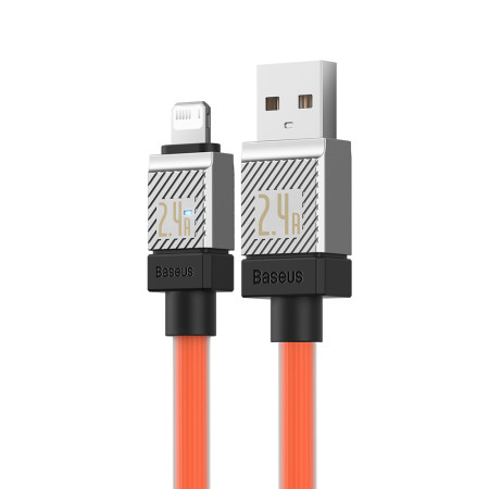 Cablu de Date USB la Lightning Incarcare rapida, 2.4A, 2m Baseus CoolPlay Series, Orange