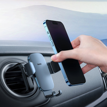 Suport telefon Auto pentru Grila Ventilatie Baseus Metal Age II Gravity, Dark Grey