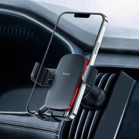 Suport telefon Auto pentru Grila Ventilatie Baseus Metal Age II Gravity, Black