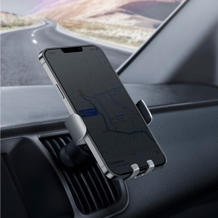 Suport telefon Auto pentru Grila Ventilatie Baseus Metal Age II Gravity, Silver