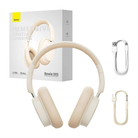 Casti Wireless BT 5.3 Baseus Bowie D05, Creamy White