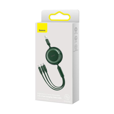 Cablu de Date Retractabil Baseus Bright Mirror 2, Green