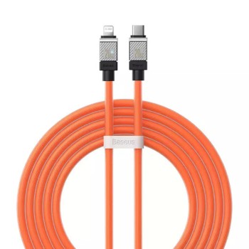 Cablu de Date USB-C la Lightning Incarcare rapida, 20W, 2m Baseus, Orange