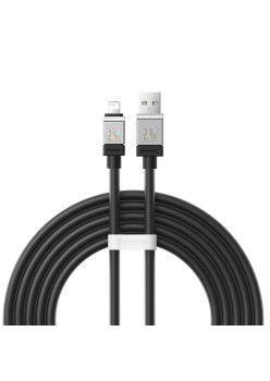 Cablu de Date USB la Lightning Incarcare rapida, 2.4A, 2m Baseus CoolPlay, Black