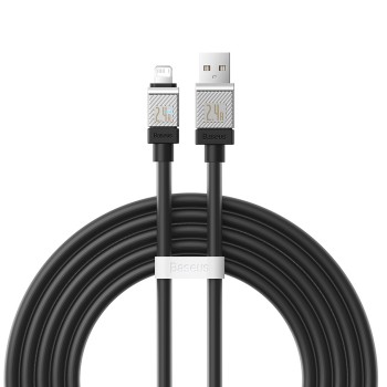 Cablu de Date USB la Lightning Incarcare rapida, 2.4A, 2m Baseus CoolPlay, Black