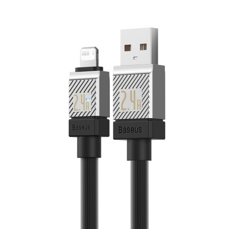 Cablu de Date USB la Lightning Incarcare rapida, 2.4A, 2m Baseus CoolPlay, Black