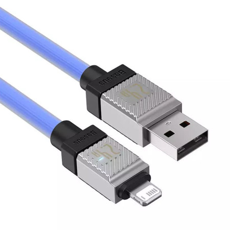 Cablu de Date USB la Lightning Incarcare rapida, 2.4A, 2m Baseus CoolPlay, Blue