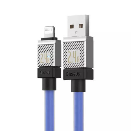 Cablu de Date USB la Lightning Incarcare rapida, 2.4A, 2m Baseus CoolPlay, Blue