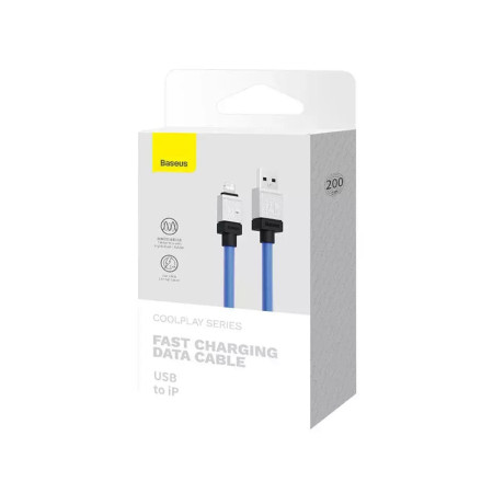 Cablu de Date USB la Lightning Incarcare rapida, 2.4A, 2m Baseus CoolPlay, Blue
