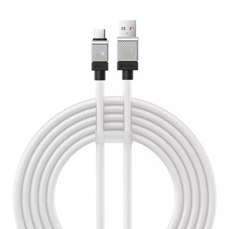 Cablu de Date USB la Tip-C Incarcare Super Rapida PD100W, 2m Baseus CoolPlay, White
