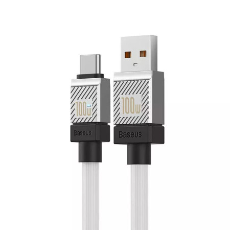 Cablu de Date USB la Tip-C Incarcare Super Rapida PD100W, 2m Baseus CoolPlay, White