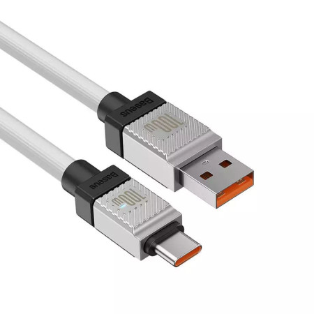 Cablu de Date USB la Tip-C Incarcare Super Rapida PD100W, 2m Baseus CoolPlay, White