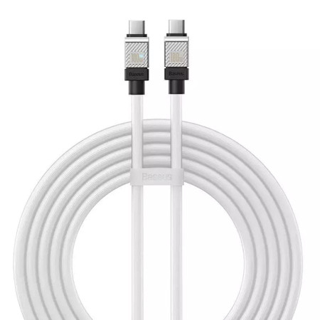 Cablu de Date Tip-C la Tip-C Incarcare Super Rapida PD100W, 2m, Baseus CoolPlay, White
