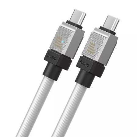 Cablu de Date Tip-C la Tip-C Incarcare Super Rapida PD100W, 2m, Baseus CoolPlay, White