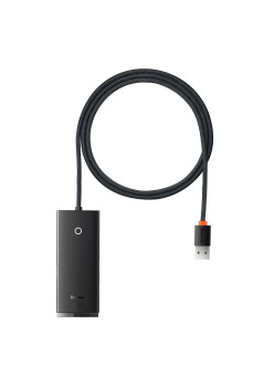 Hub USB to 4x USB3.0, Tip-C, 1m Baseus Lite Series (WKQX030101), Black