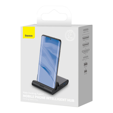 Hub Tip-C pentru Telefon cu Suport Birou Baseus (WKMD000001), Black