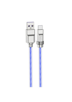 Cablu USB la Tip-C PD100W, 1m Hoco Crystal, Blue