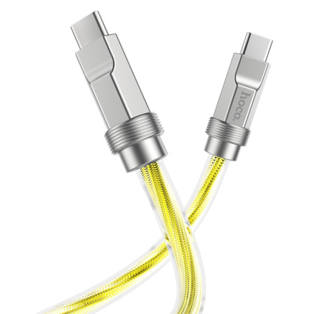 Cablu Tipe-C la Tipe-C PD100W, 1m Hoco Crystal Gold