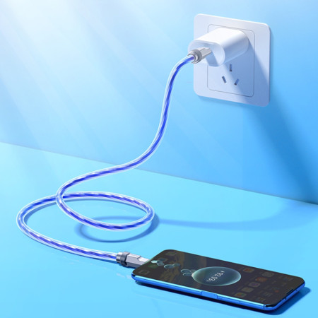 Cablu Tipe-C la Tipe-C PD100W, 1m Hoco Crystal, Blue