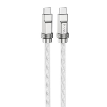 Cablu Tipe-C la Type-C PD100W, 1m Hoco Crystal, Silver
