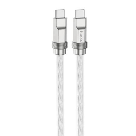 Cablu Tipe-C la Type-C PD100W, 1m Hoco Crystal, Silver