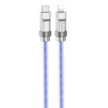 Cablu Tipe-C la Lightning 20W 1m Hoco Crystal, Blue