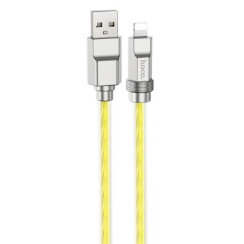 Cablu USB la Lightning, 2.4A, 1m Hoco Crystal, Gold
