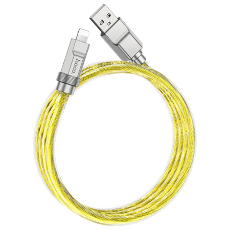 Cablu USB la Lightning, 2.4A, 1m Hoco Crystal, Gold