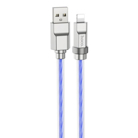 Cablu USB la Lightning, 2.4A, 1m Hoco Crystal (U113), Blue