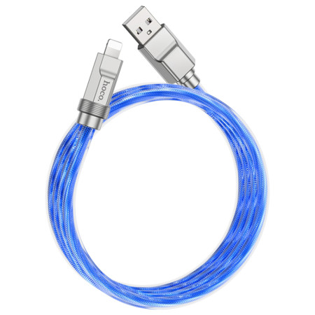 Cablu USB la Lightning, 2.4A, 1m Hoco Crystal (U113), Blue