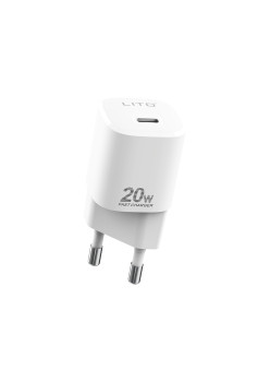 Incarcator Retea Lito Tipe-C PD20W Fast Charging pentru iPhone, Samsung, iPad, Alb