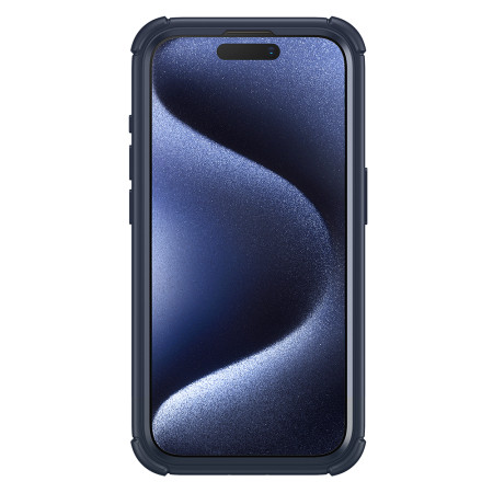 Husa pentru iPhone 15 Pro si Folie ESR Armor Tough Kickstand HaloLock, Clear Dark Blue