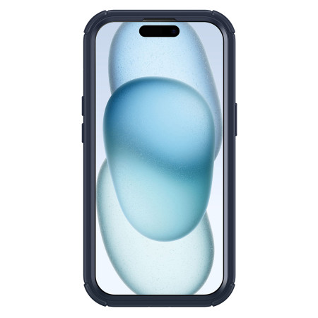 Husa pentru iPhone 15 Plus si Folie ESR Armor Tough Kickstand HaloLock, Clear Dark Blue