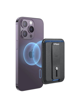 Portofel MagSafe Magnetic ESR Premium HaloLock, Smart 3 Compartimente card, Piele Ecologica, Midnight Black