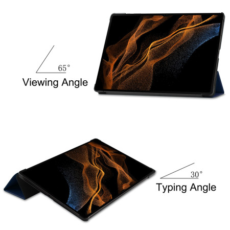 Husa tableta compatibila Samsung Galaxy Tab S9 Ultra, FoldPro cu Microfibra, Auto Sleep/Wake, Blue
