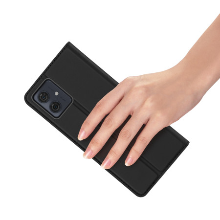 Husa Flip Motorola Moto G54, Dux Ducis Skin Pro, Smart Pro Magnet, Negru