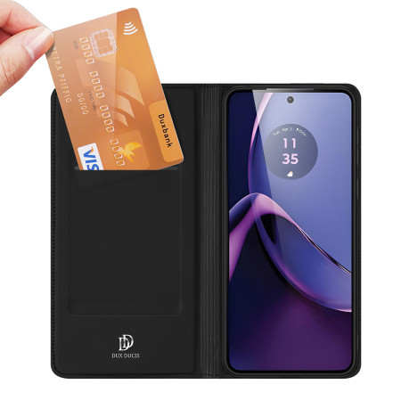 Husa Flip Motorola Moto G84, Dux Ducis Skin Pro, Smart Pro Magnet, Negru