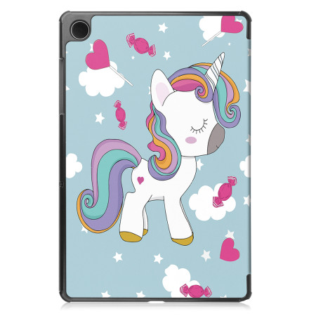 Husa tableta compatibila Samsung Galaxy Tab A9, FoldPro cu Microfibra, Auto Sleep/Wake, Unicorn