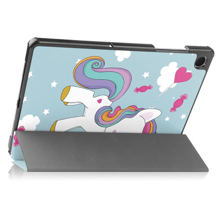 Husa tableta compatibila Samsung Galaxy Tab A9, FoldPro cu Microfibra, Auto Sleep/Wake, Unicorn