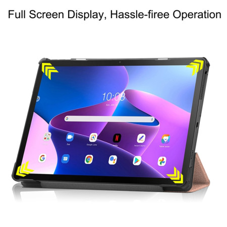Husa tableta compatibila Lenovo Tab M10 3rd Gen TB328FU/TB328XU, FoldPro cu Microfibra, Auto Sleep/Wake, Rose Gold