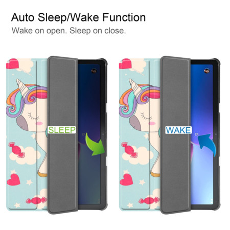 Husa tableta compatibila Lenovo Tab M10 3rd Gen, FoldPro cu Microfibra, Auto Sleep/Wake, Unicorn