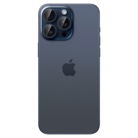 Folie Camera pentru iPhone 14 Pro / 14 Pro Max / 15 Pro / 15 Pro Max set 2 buc., Spigen Glas.tR Optik, Blue Titanium