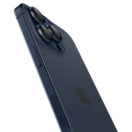 Folie Camera pentru iPhone 14 Pro / 14 Pro Max / 15 Pro / 15 Pro Max set 2 buc., Spigen Glas.tR Optik, Blue Titanium