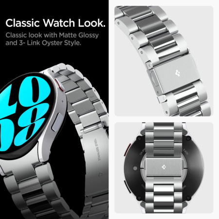 Curea pentru Samsung Galaxy Watch 6 44mm, Spigen Modern Fit, Silver