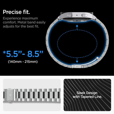 Curea pentru Samsung Galaxy Watch 6 44mm, Spigen Modern Fit, Silver