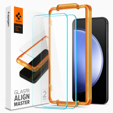 Folie pentru Samsung Galaxy S23 FE, set 2 buc. Spigen Glas.TR Align Master, Clear