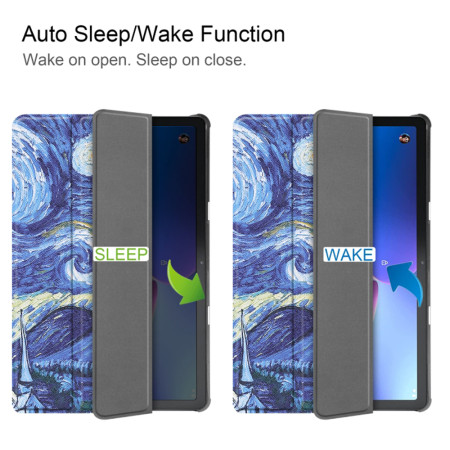 Husa tableta compatibila Lenovo Tab M10 3rd Gen TB328FU/TB328XU, FoldPro cu Microfibra, Auto Sleep/Wake, Starry Night