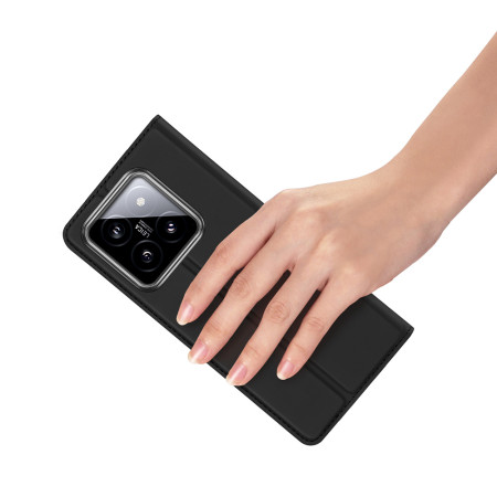 Husa Flip Xiaomi 14, Dux Ducis Skin Pro, Smart Pro Magnet, Negru