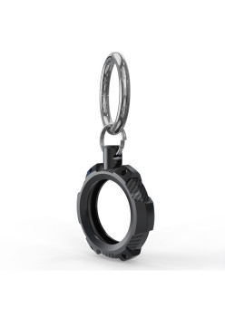 Husa pentru AirTag cu Inel Metalic Rugged Armor Pro Secure Holder, Black